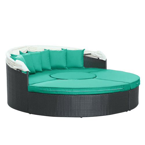Modway Quest Canopy Daybed Seating Group With Cushions Fabric Turquoise Outdoor Living Patio Furniture Casual Sets Modway Quest Canopy Daybed Seating, Quest Canopy Outdoor Patio Daybed