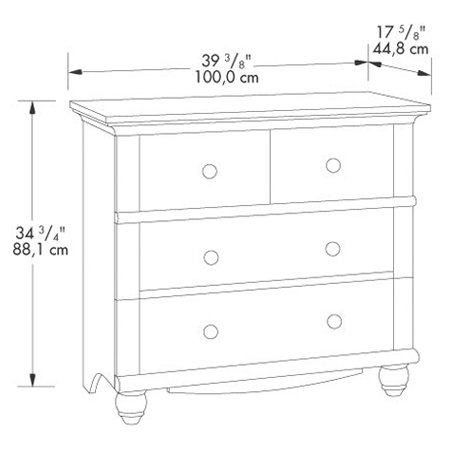 Sauder Harbor View 3 Drawer Chest Home Furniture Bedroom