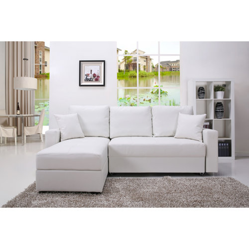 Gold Sparrow Aspen Convertible Sectional Storage Sofa Bed Gold Sparrow Aspen Convertible Sectional Storage Sofa Bed Upholstery Color White 1