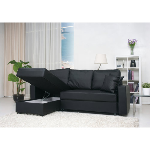 Gold Sparrow Aspen Convertible Sectional Storage Sofa Bed Gold Sparrow Aspen Convertible Sectional Storage Sofa Bed Upholstery Color Black Home Furniture Living Room Sofas Loveseats
