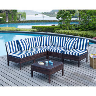 Dhi Naples 6 Piece Deep Seating Group With Cushions Finish Brown Dhi Naples 6 Piece Deep Seating Group With Cushions Finish Brown Fabric