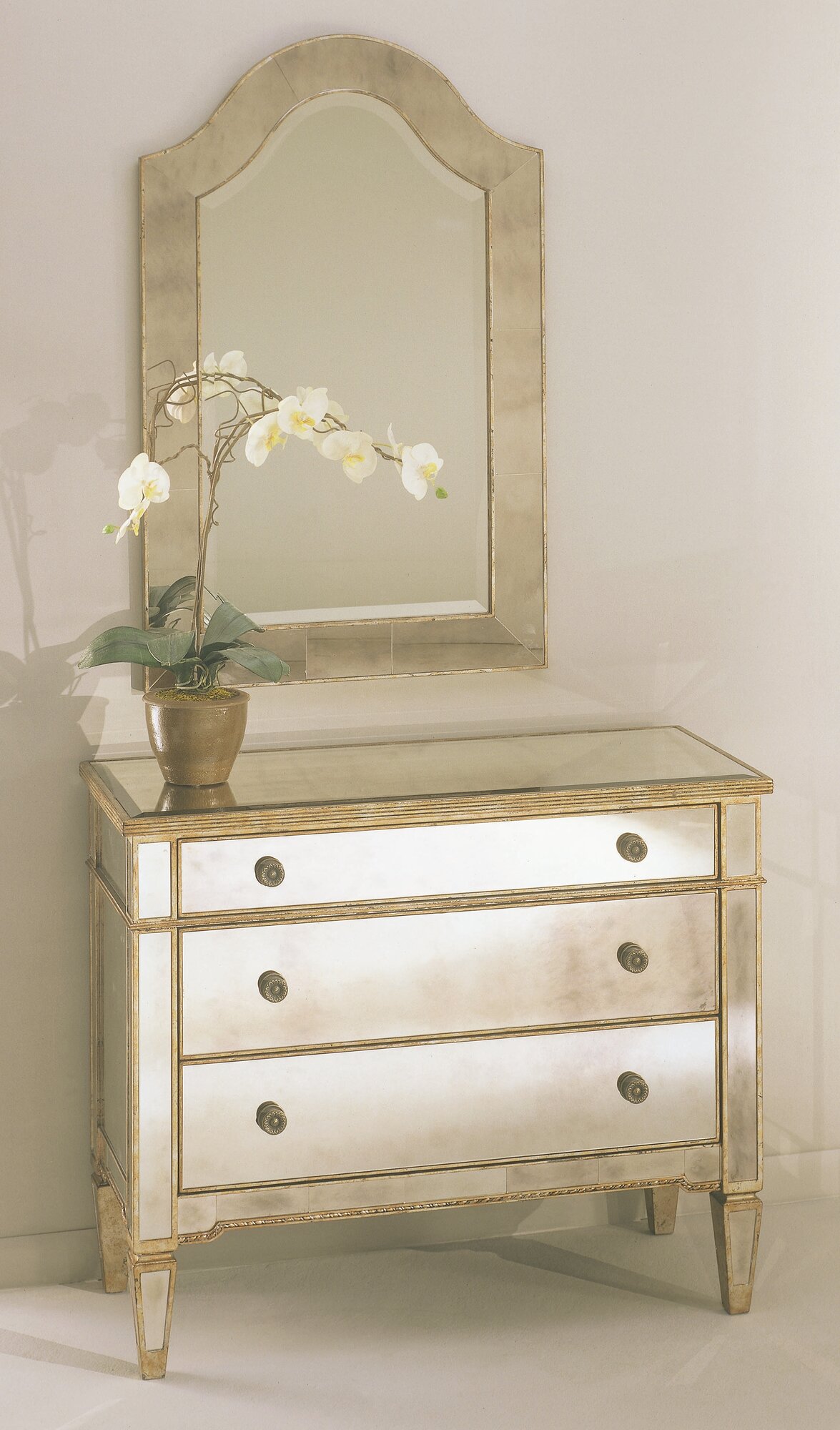 Bassett Borghese Mirrored 3 Drawer Hall, Borghese Mirrored Hall Chest