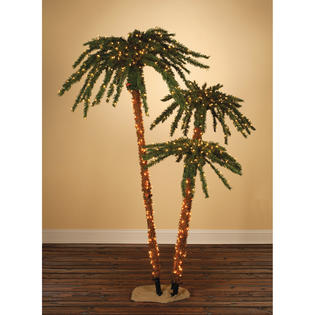 STERLING INC PreLit Palm Tropical Artificial Christmas Tree Seasonal Palm Tree Christmas Tree
