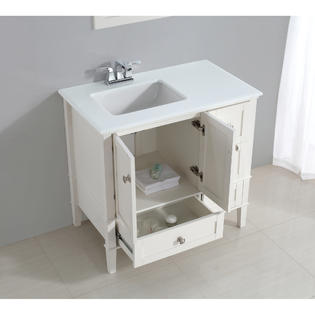 Simpli Home Chelsea 37 Single Left Offset Bath Vanity Set - 37 Vanity Top Left Offset Sink Simpli Home Chelsea 37 Single Left Offset Bath Vanity Set - 37 Vanity Top Left Offset Sink