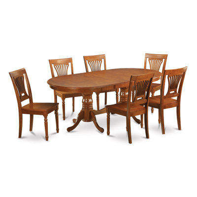 Woim Plainville 7 Piece Dining Set Finish Saddle Brown Chair Woim Plainville 7 Piece Dining Set Finish Saddle Brown Chair Upholstery Wood