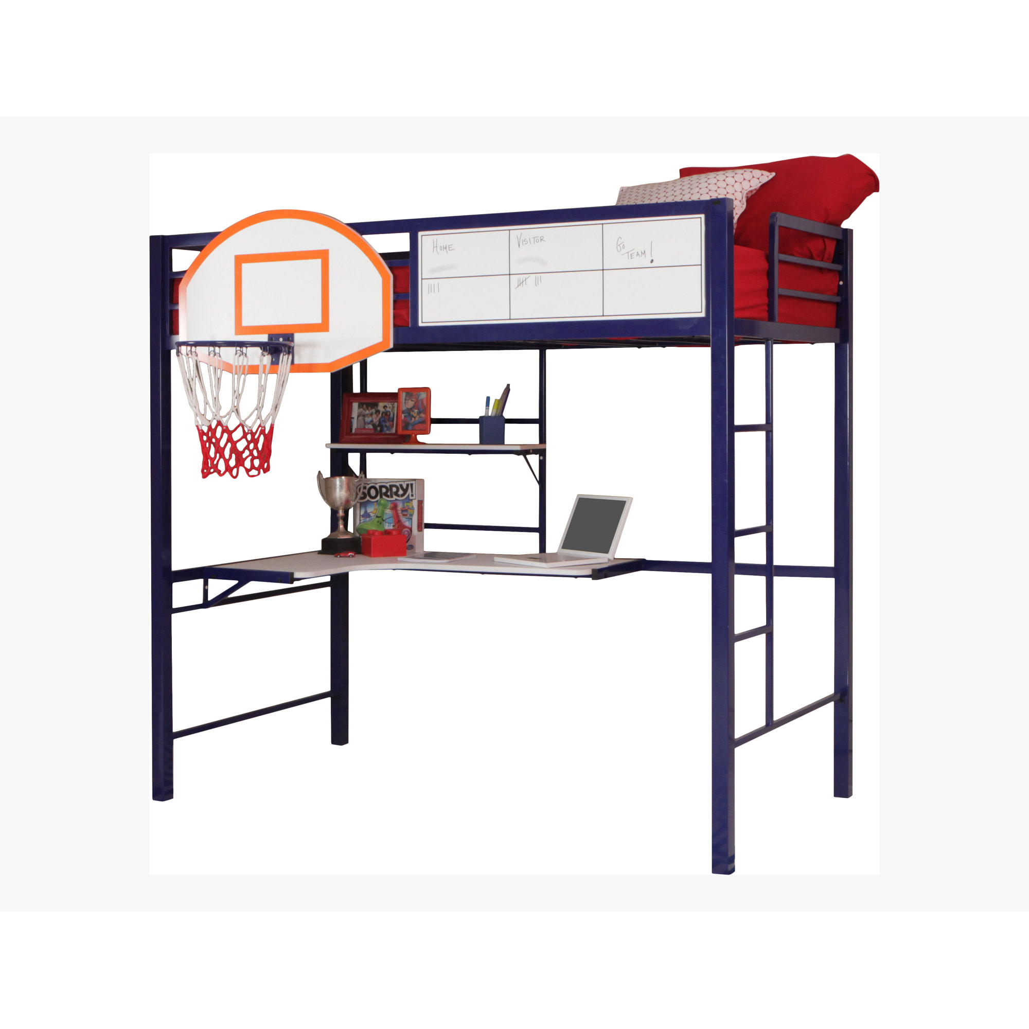 Powell Hoops Basketball Twin Loft Bed With Desk Home Furniture
