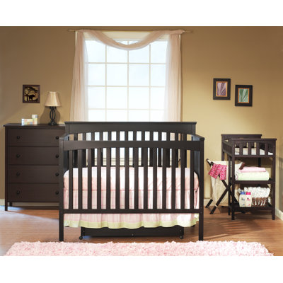 Sorelle Petite Paradise 4 Piece 2 In 1 Convertible Crib Set Finish White Baby Furniture Cribs