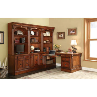 Parker House Huntington 7 Piece Corner Wall Unit With File Cabinet