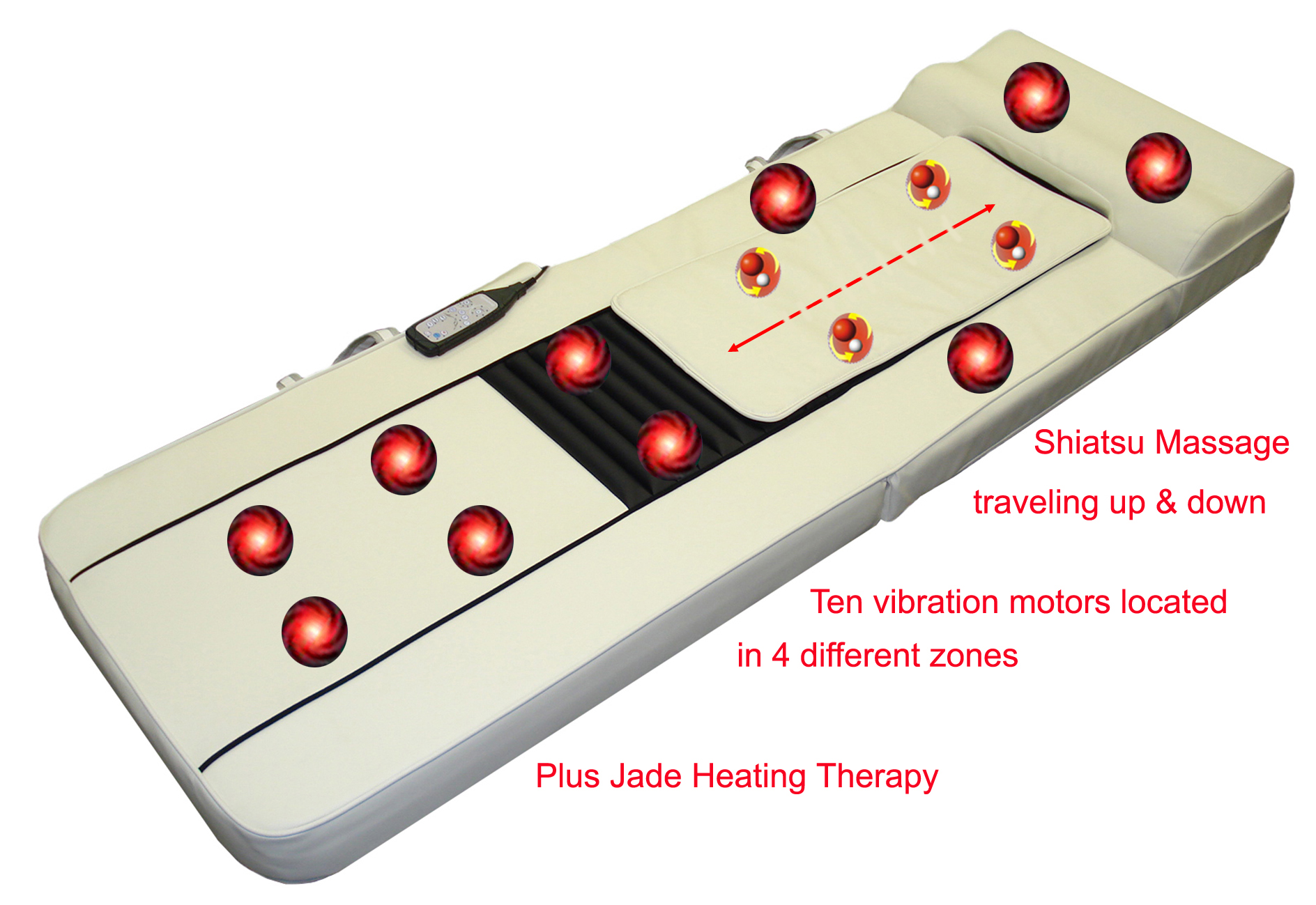 Carepeutic Full Body Reflexology Shiatsu and Vibration Massage Mat with Jade Heated Therapy
