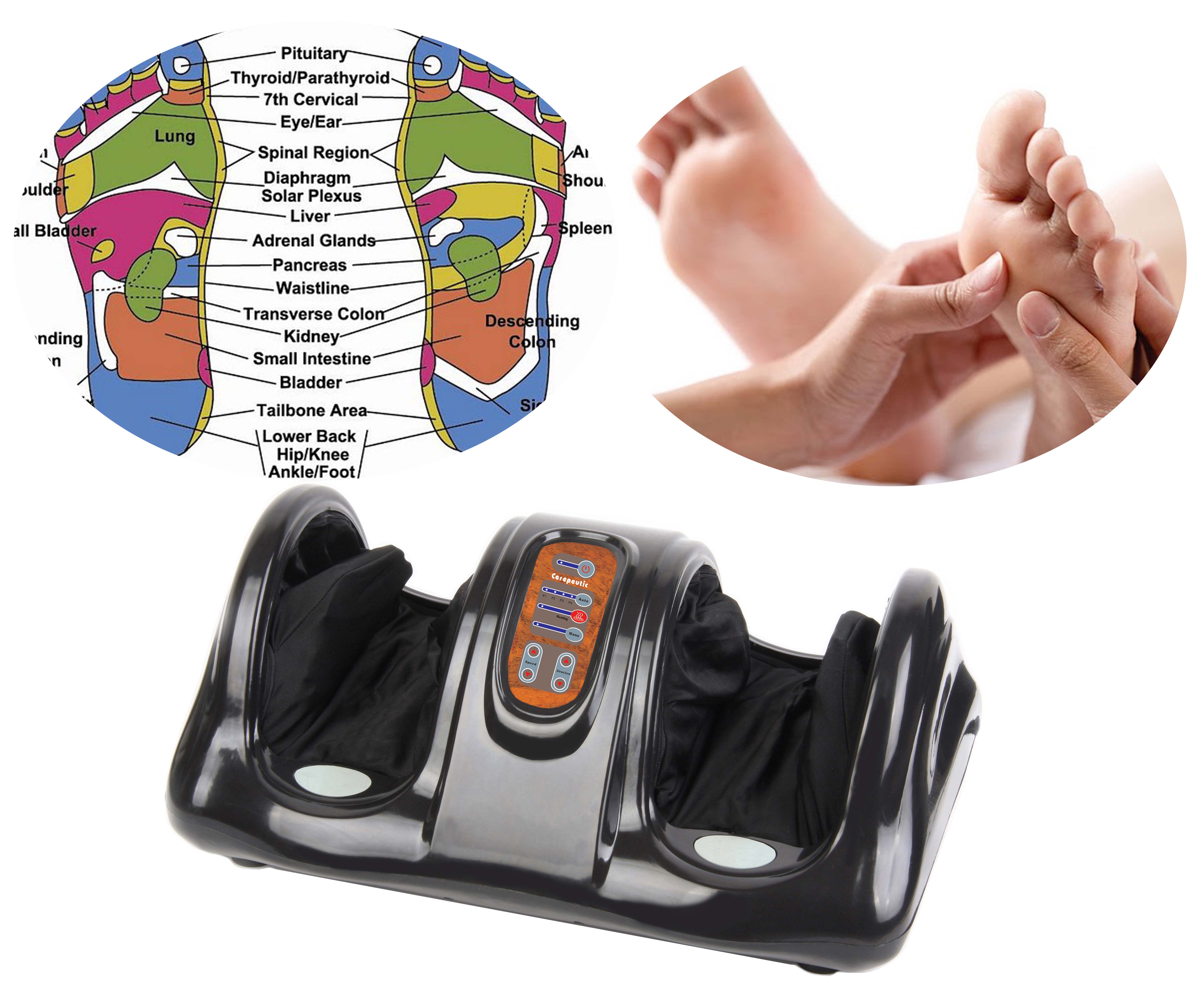 Carepeutic Deluxe Hand Touch Shiatsu Foot Massager with Soothing Warm Therapy