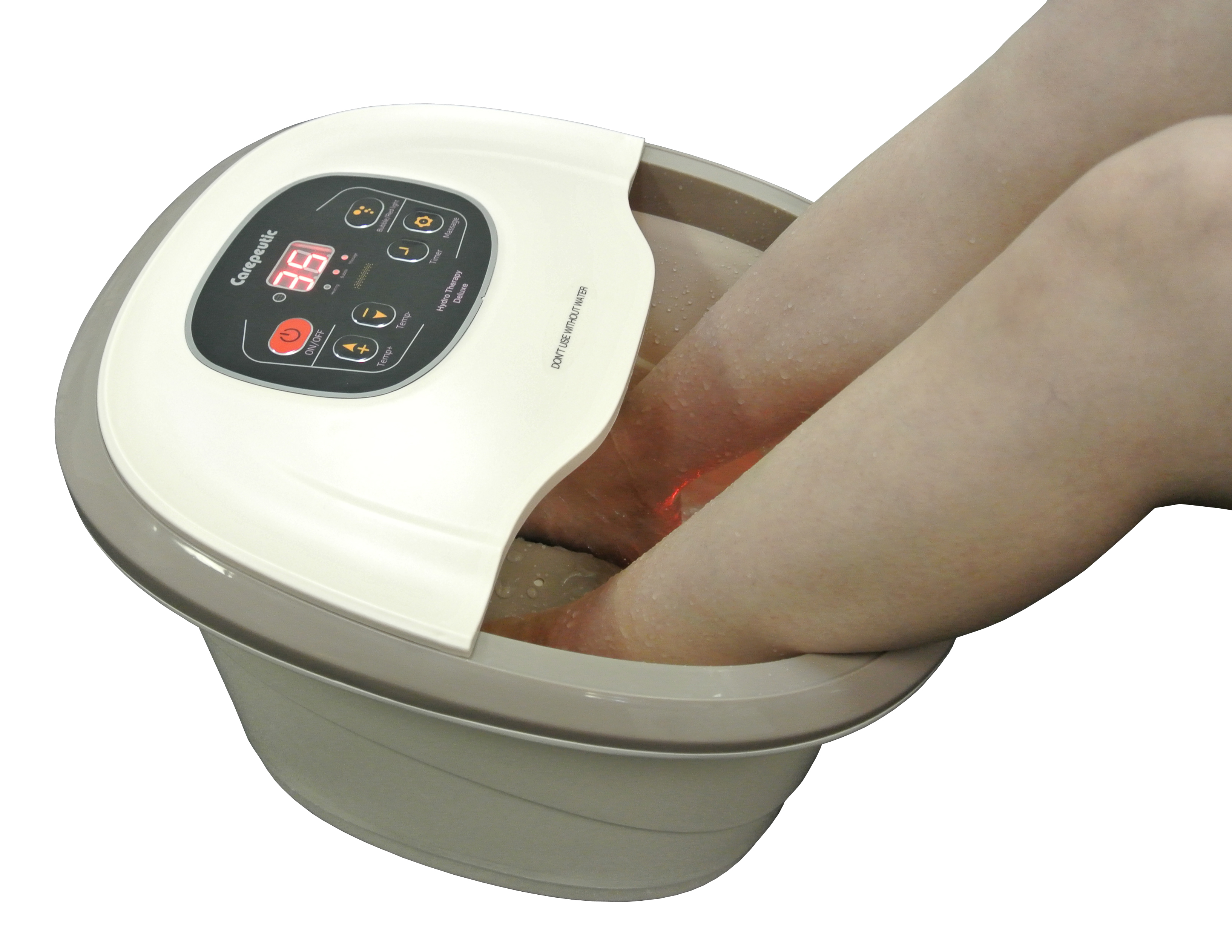 Carepeutic Deluxe Hydro Therapy Foot and Leg Spa Bath Massager (Milk-White)