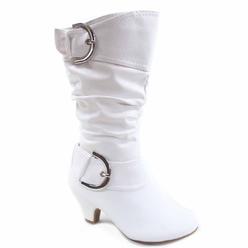 Top Moda Auto 9ks Girl's Kids Cute Dress Low Heel Zipper Boot Shoes Black White Tan All Size