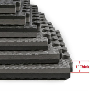 Clevr 1 Extra Thick Eva Foam Mat Interlocking Gym 12pcs 48 Sqft Black Grey Mma