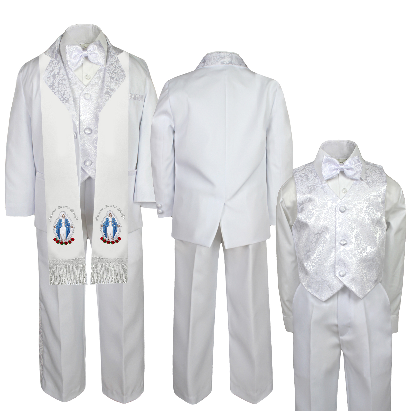 Unotux S Xl 2 4t 5 7 Color Virgin Mary Maria Silver Stole Spanish Grace Baby Toddler Boy Christening Baptism White Suit Tuxedo Formal Unotux S Xl 2 4t 5 7 Color Virgin Mary Maria Silver Stole Spanish Grace Baby Toddler Boy Christening Baptism White Suit Tuxedo Formal
