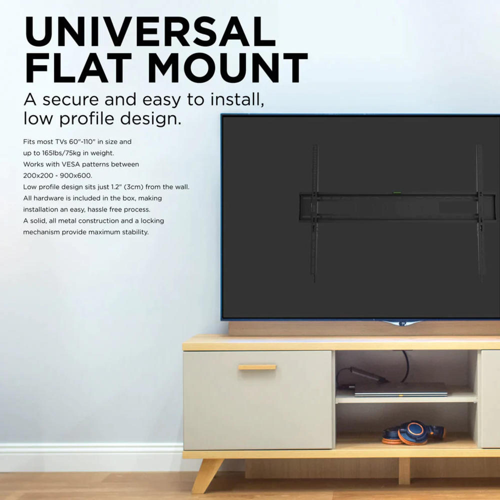 ProMounts Flat TV Wall Mount for TVs 60" - 110" Up to 165 lbs