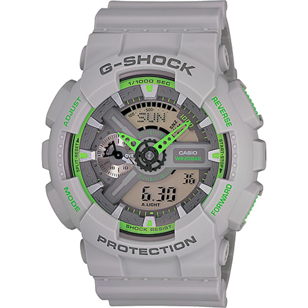Casio Shock Resistant Casio Men's G-Shock Analog-Digital Display Quartz Grey Watch GA110TS-8A3