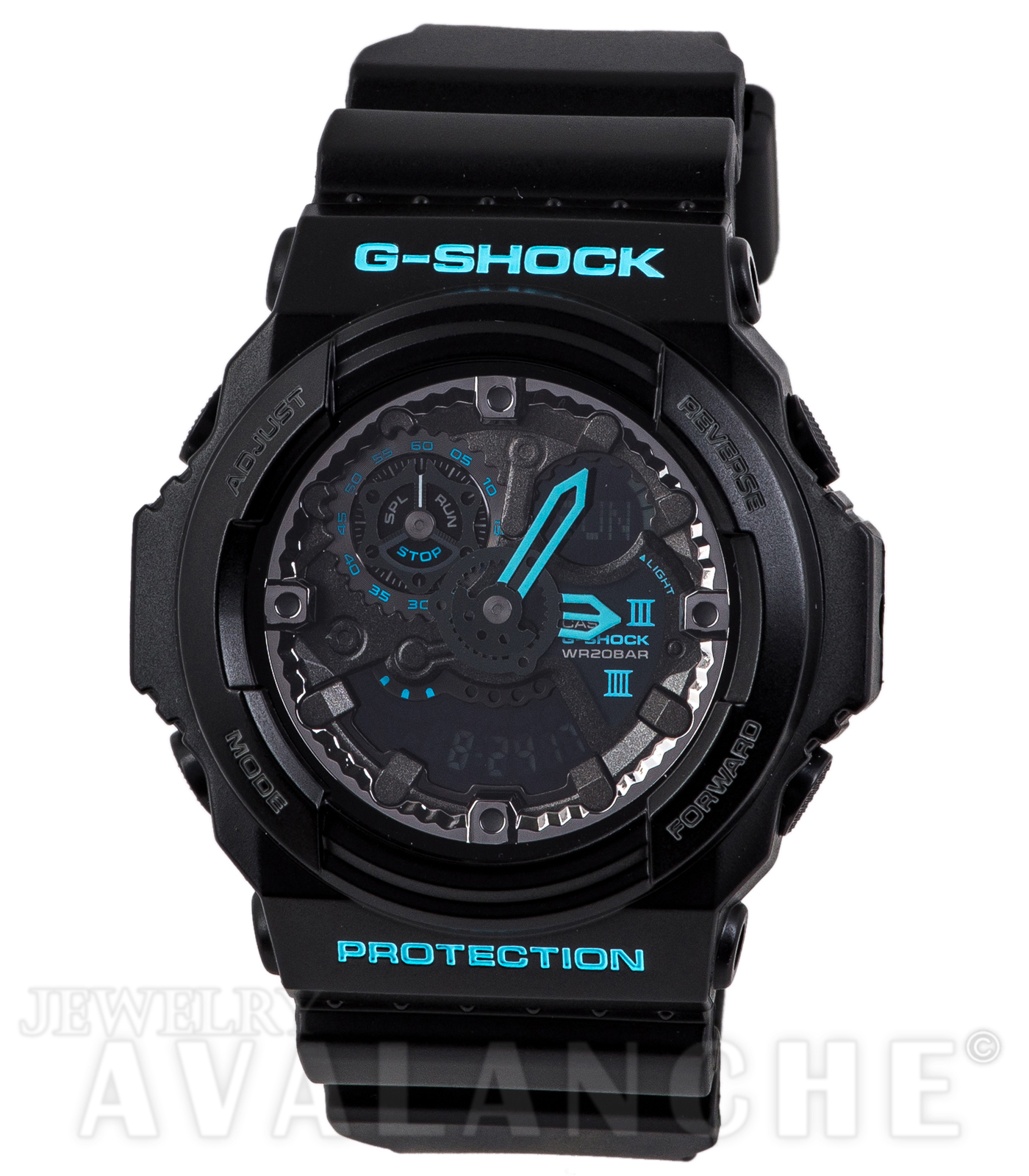 Casio Black Resin Band Casio G-Shock Quartz Hybrid Black Dial Men's Watch GA300BA-1A