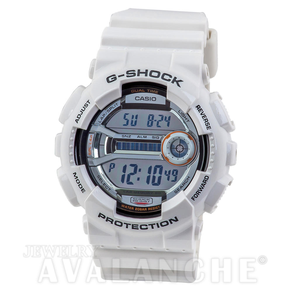 Casio "Casio  GD110-7CR Mens G-Shock XL Super LED Lap M60 White Resin Watch"