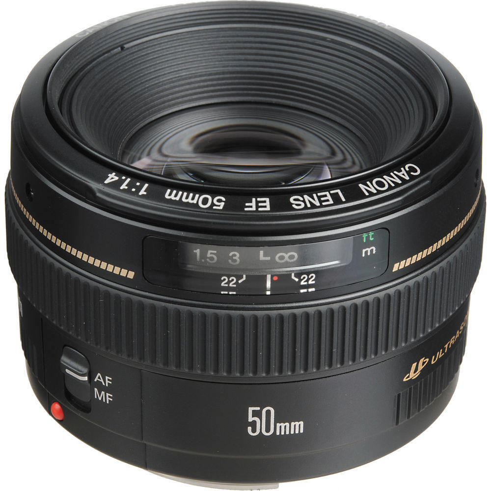 Canon 50mm f/1.4 USM - Video Kit + Pro Flash + Monopad - 16GB Accessory Bundle