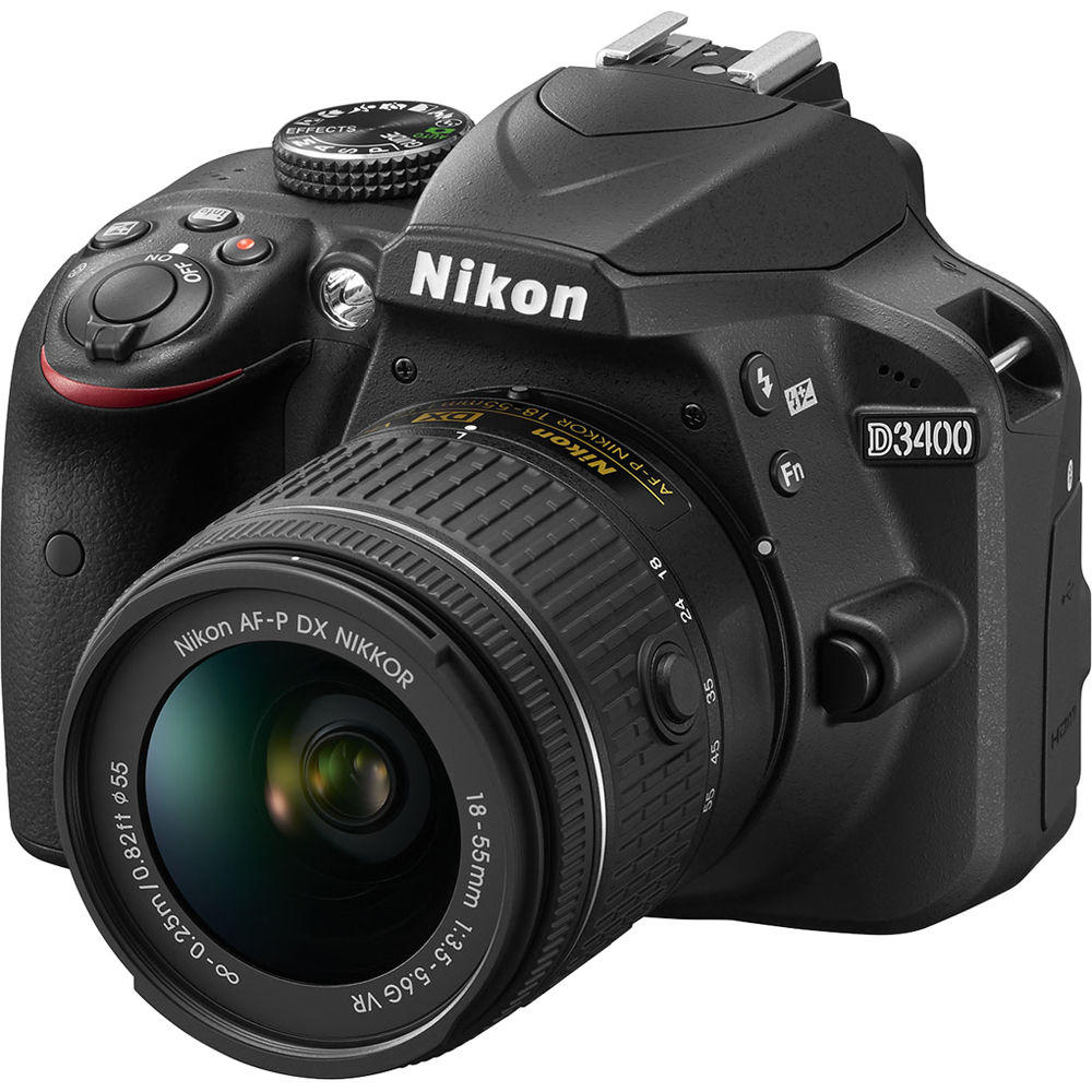 Nikon D3400 DSLR Camera + 18-55mm VR & AF P 70-300mm + 1yr Warranty - 64GB Kit