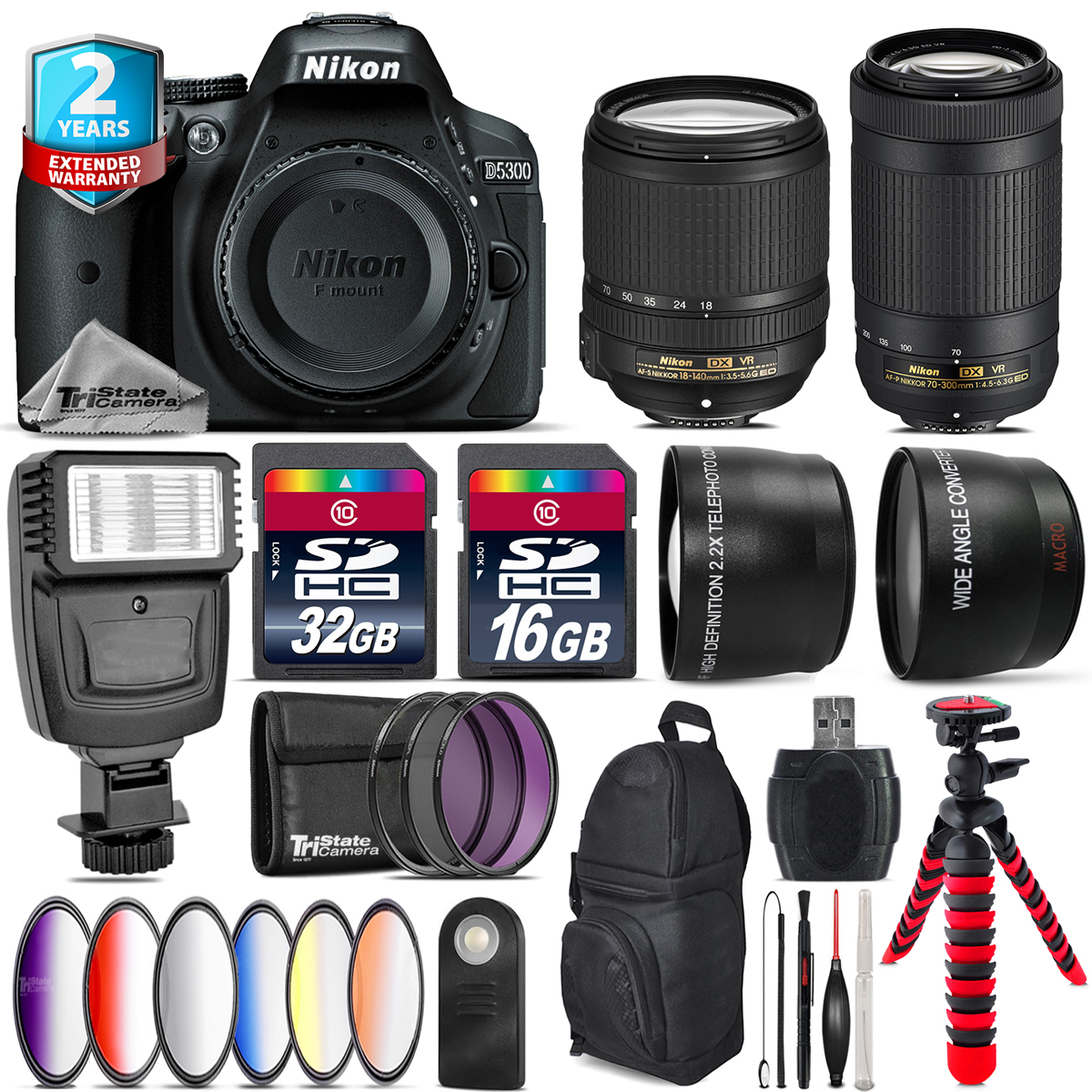 Nikd5300kkf23 Nikon D5300 Dslr Afs 18 140mm Vr Afp 70 300mm Vr Slave Flash 48gb Kit Nikd5300kkf23 Nikon D5300 Dslr Afs 18 140mm Vr Afp 70 300mm Vr Slave Flash 48gb Kit