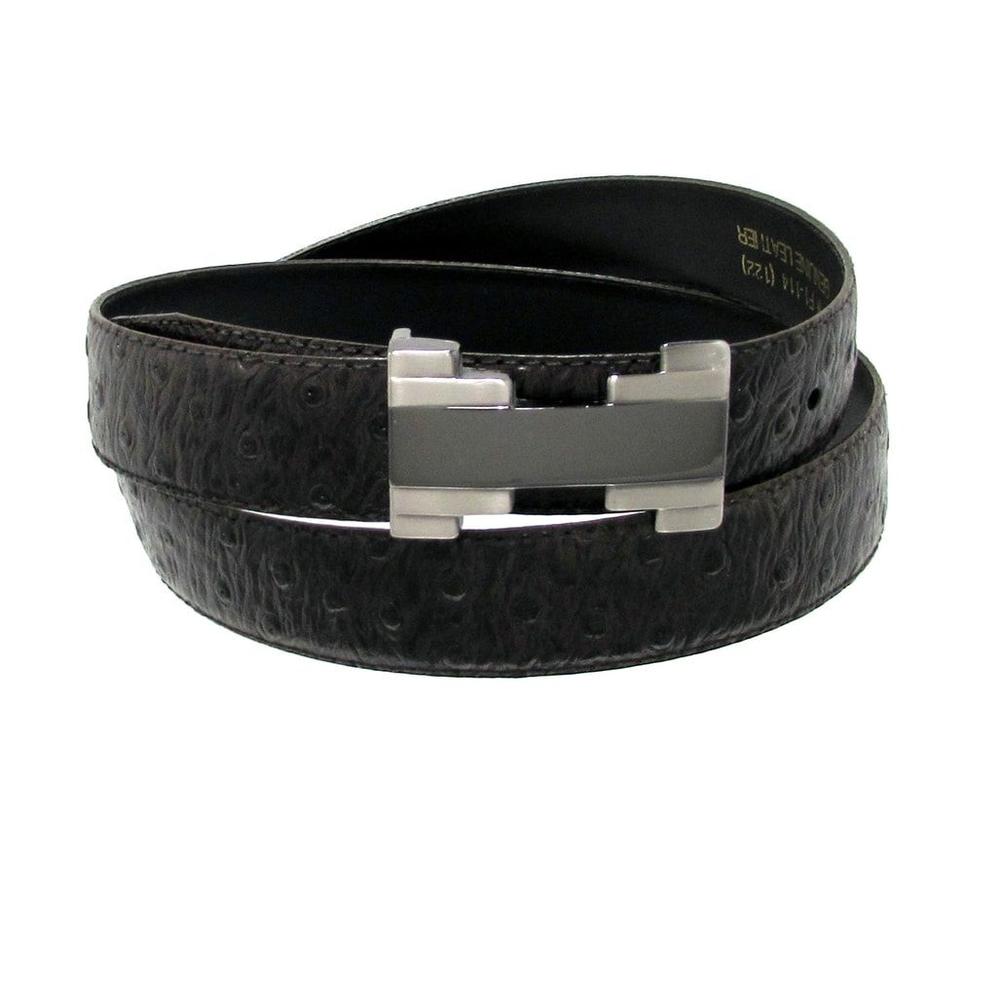 belt Dumani Men's Belts Ostrich Embossed Leather DkBrown (5102) 30mm up to 60"