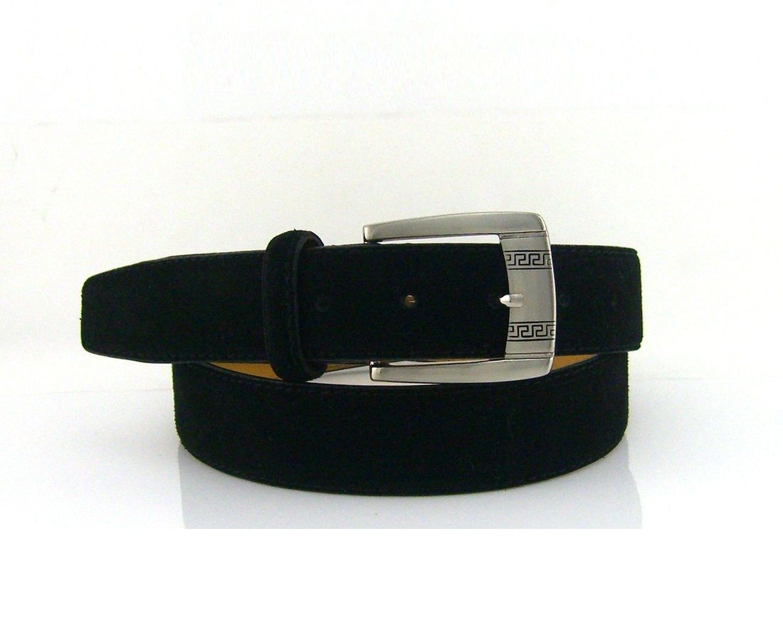 belt Men's Belts Suede Leather Belts Black 35mm Up to 46"