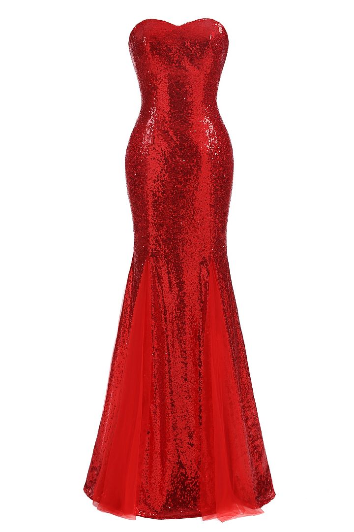 Formal Dress New Women Sexy Party Formal Prom Dress Red Strapless Floor Length Long Evening Dresses Plus Size Maxi Dress DR4202RED