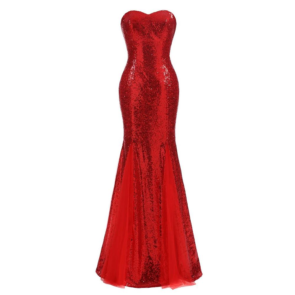Formal Dress New Women Sexy Party Formal Prom Dress Red Strapless Floor Length Long Evening Dresses Plus Size Maxi Dress DR4202RED
