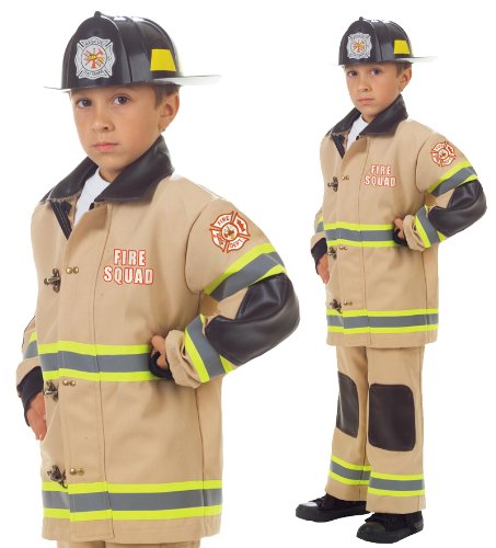 UNDERWRAPS New Underwraps halloween costume party Underwraps Children's Firefighter Costume, Tan,