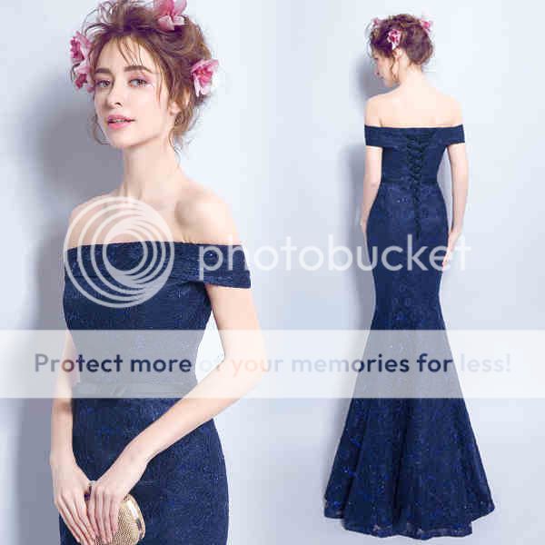 Formal Dress New Women S Sexy Party Dresses Dark Blue Off Shoulder Maxi Wedding Dress Elegant Evening Party Formal Prom Dresses Dr2368blu