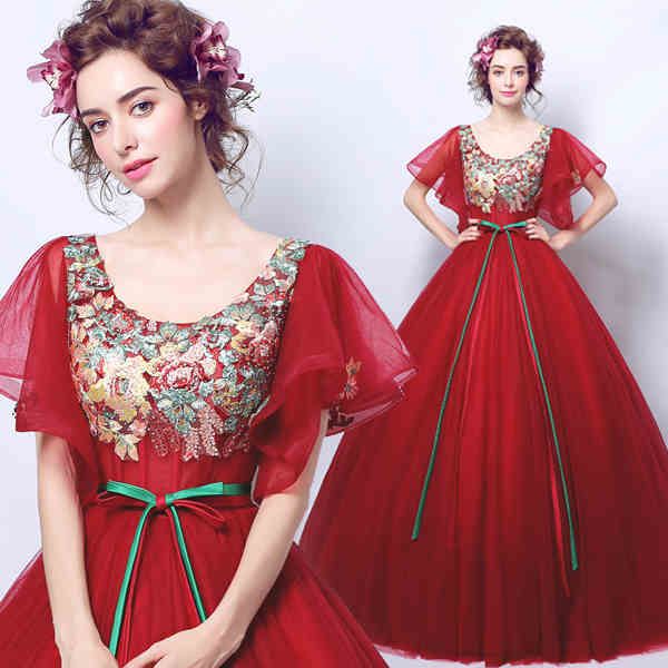 Formal Dress New Women S Sexy Wedding Dresses Red Lace Flowers