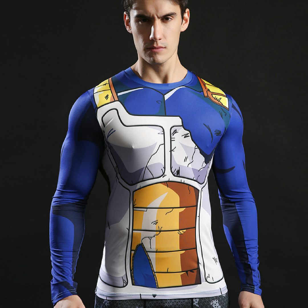 3D Long T-Shirt Men's Marvel T-shirt Long Sleeve Compression Sport 3D Men Fitness Cycling DRF578BLU