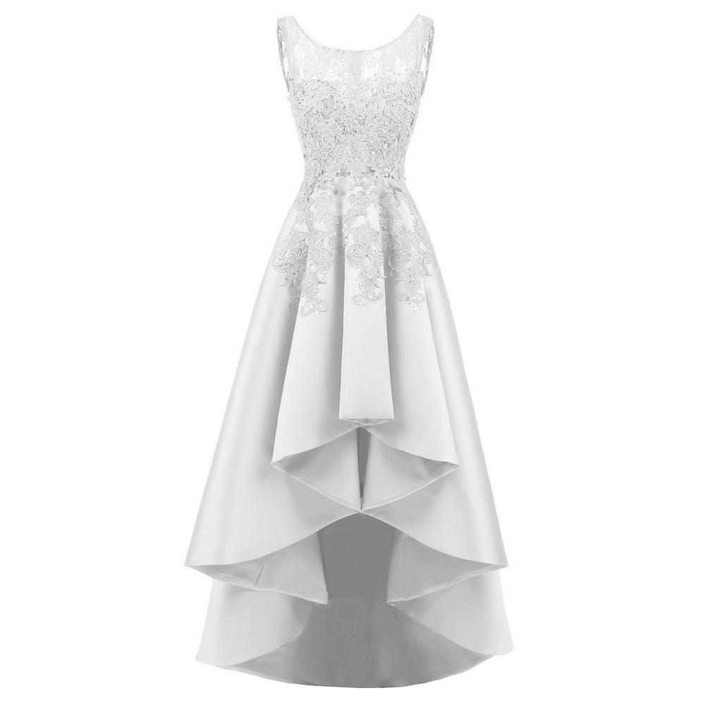 Formal Dress New Women Sexy Party Formal Prom Dress Lt Gray Satin Short Front Long Back Plus Size Maxi Evening Dress Dr2503ltgry