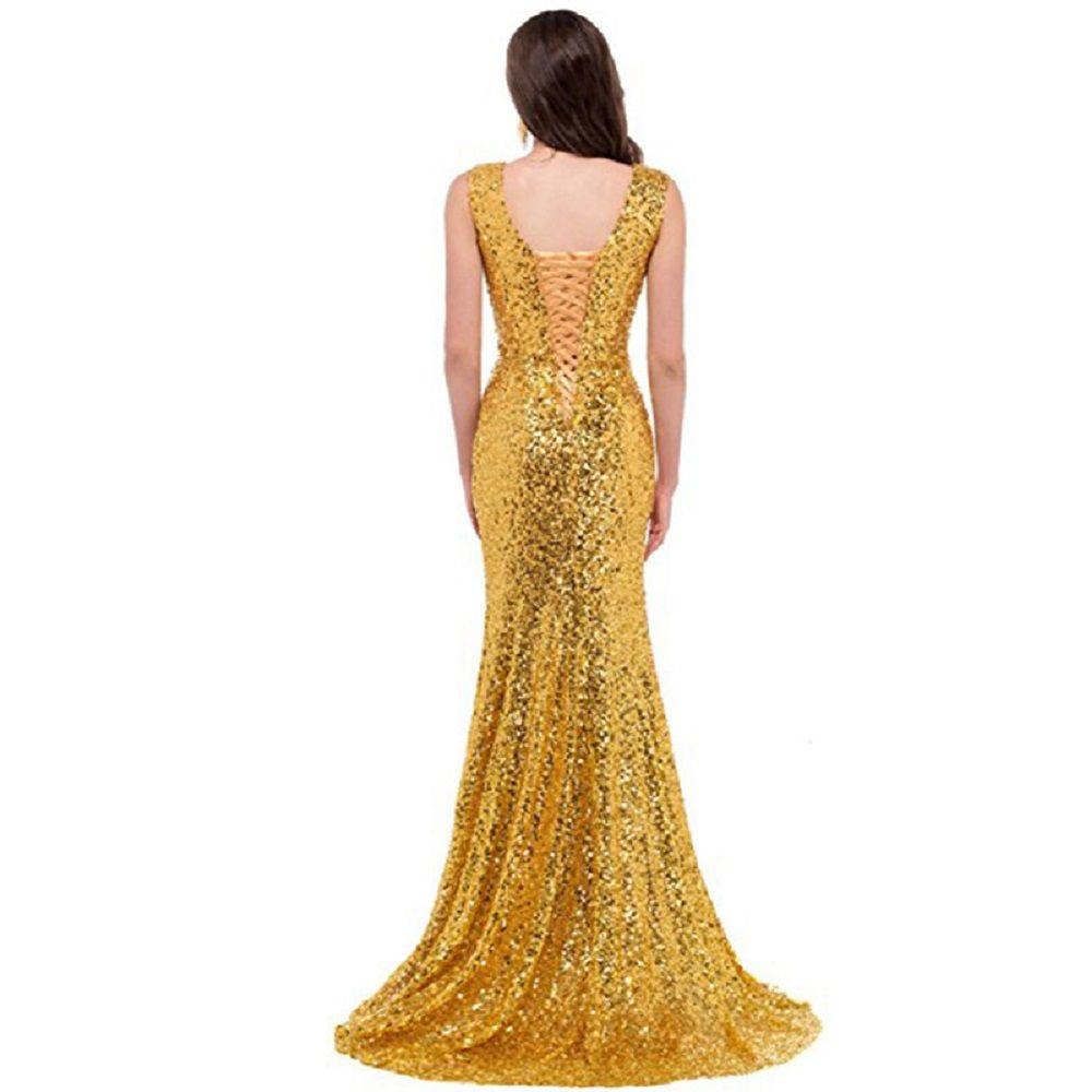 Prom Dress Designers New Women Sexy Party Formal Prom Dress V Back Sleeveless Sequins Floor Length Plus Size Maxi Evening Dress DR0130