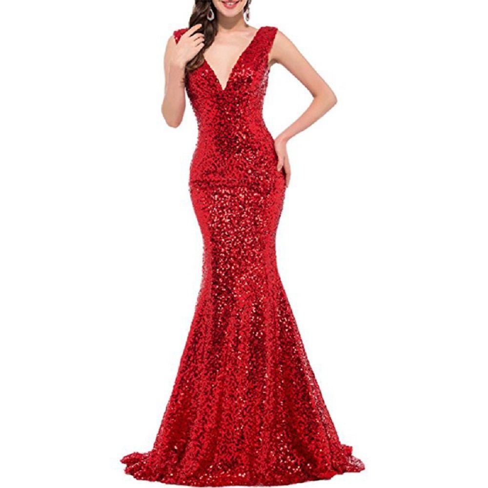 Prom Dress Designers New Women Sexy Party Formal Prom Dress V Back Sleeveless Sequins Floor Length Plus Size Maxi Evening Dress DR0130