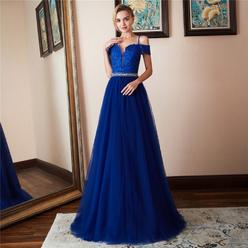 Prom Dress Designers New Women Sexy Party Formal Prom Dress Royal Blue V Back Strapless Chffion Floor Length Plus Size Maxi Evening Dress