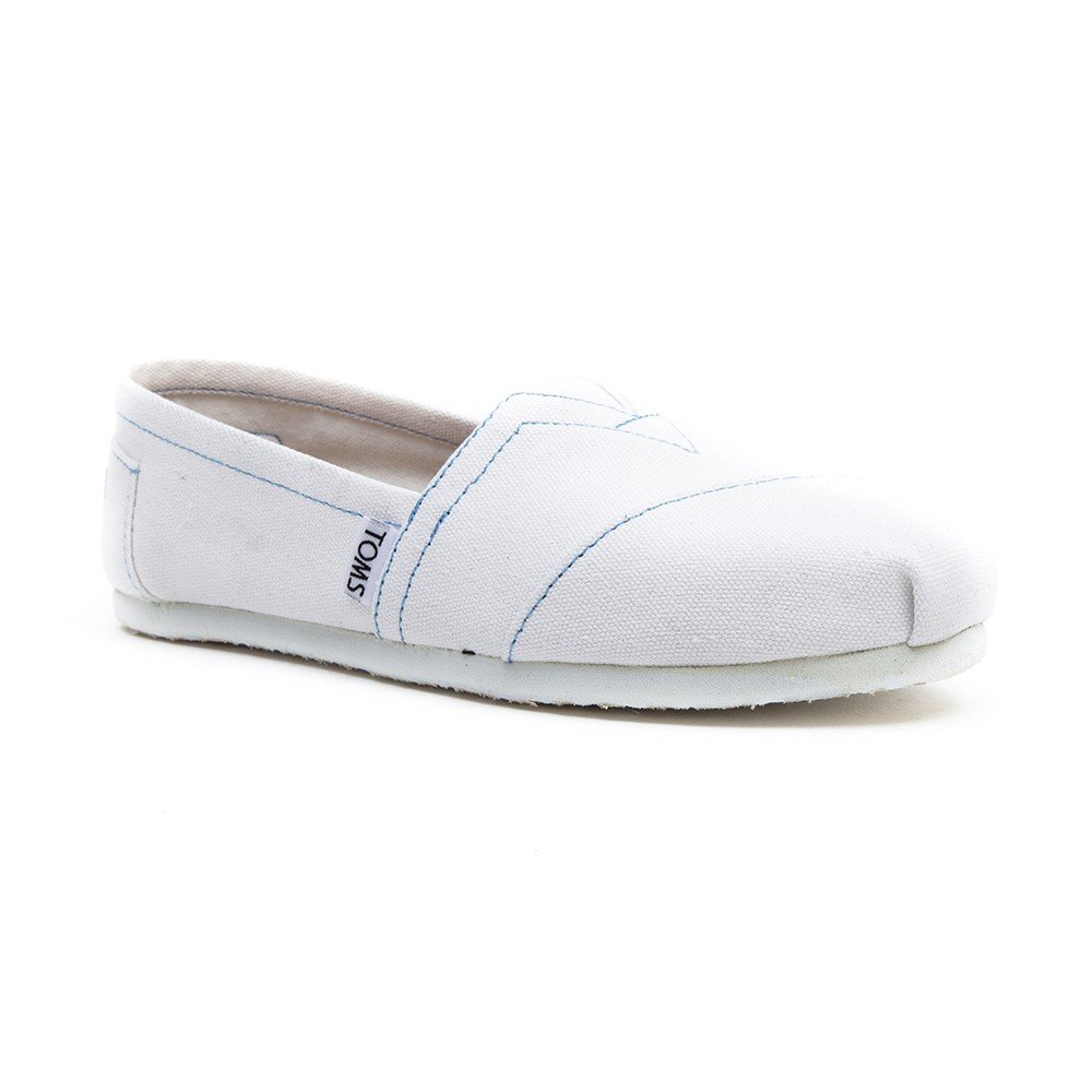 Toms Womens Classic Canvas Slip On Casual Shoes White