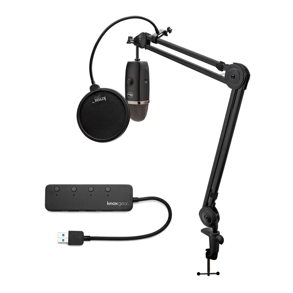 lade Specialist indbildskhed AYETI-XK2 Blue Microphones Yeti X Mic Bundle with Knox Boom Arm, Pop Filter  and USB Hub