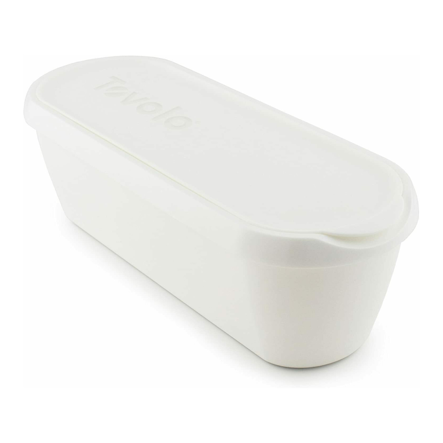 Tovolo Glide-A-Scoop, Non-Slip Base, Insulated Ice Cream Tub, 2.5 Quart, White