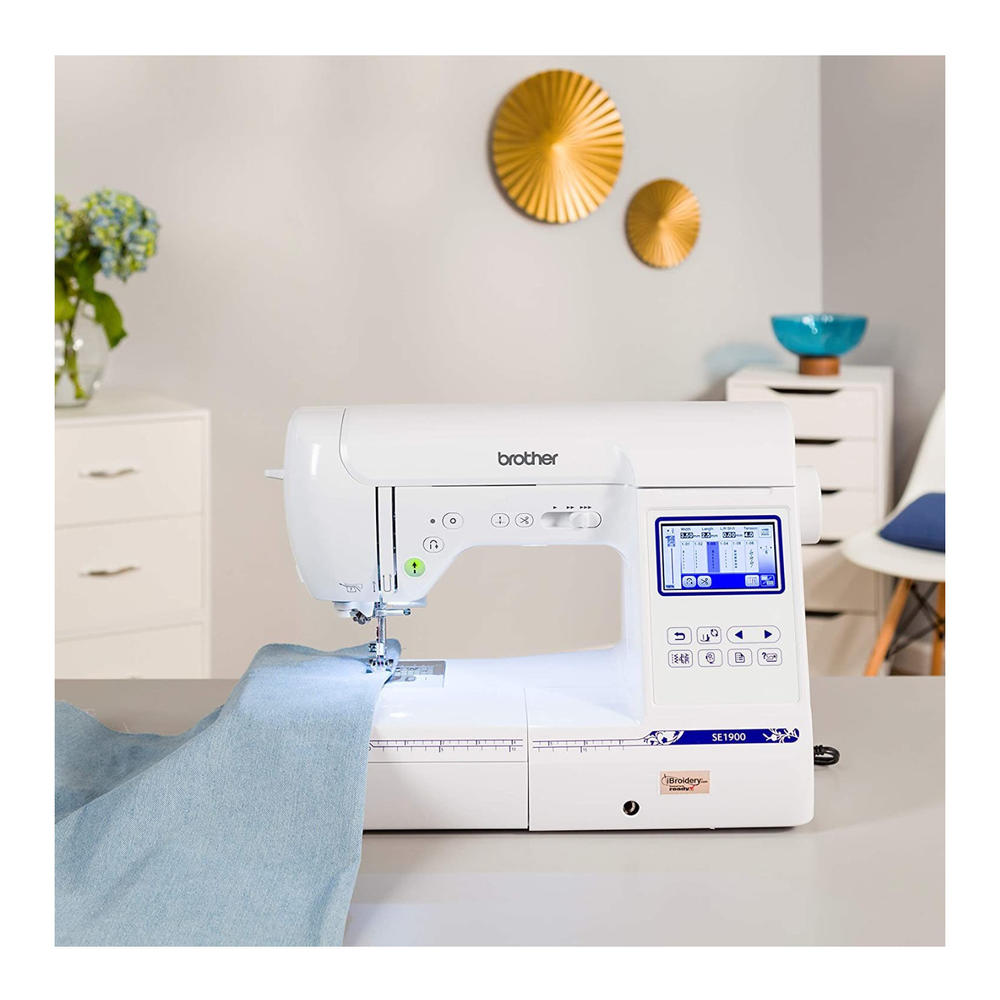 Brother SE1900 Sewing and Embroidery Machine with Threads and Sewing Clips Set