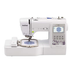 Brother SE600 Sewing and Embroidery Machine, 80 Designs, 103 Built-In Stitches, Computerized, 4" x 4" Hoop Area, 3.2" LCD
