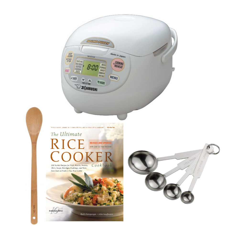 NSZCC18WZ_K1 Zojirushi Neuro Fuzzy 10-Cup Rice Cooker and Warmer with  Recipe Book Bundle