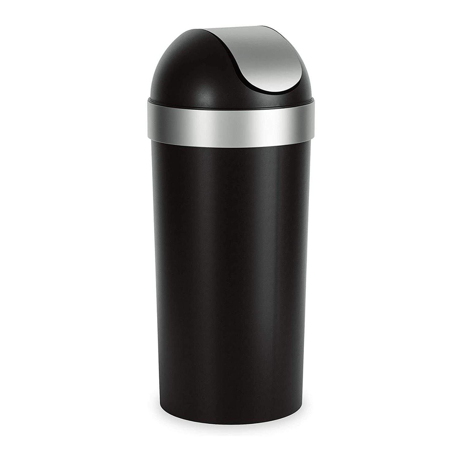 Umbra Venti 16.5-Gallon Swing Top Kitchen Trash Can (Large, Black/Nickel)