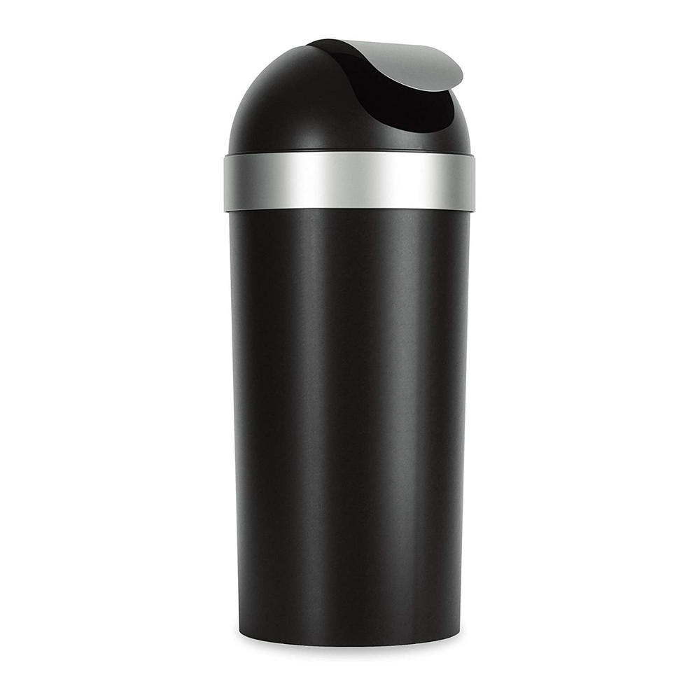 Umbra Venti 16.5-Gallon Swing Top Kitchen Trash Can (Large, Black/Nickel)