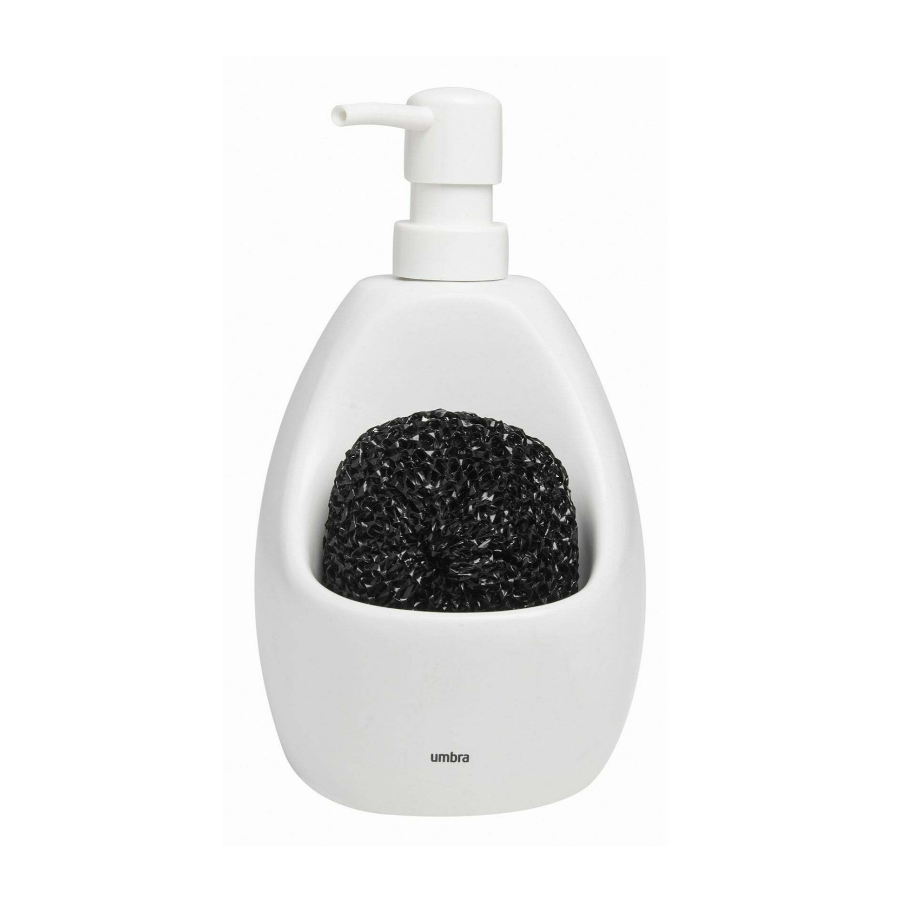 Umbra 330750-660 20 oz Joey Soap Dispenser & Caddy Design Pump Bottle Scrubby Holder - Matte Ceramic & White