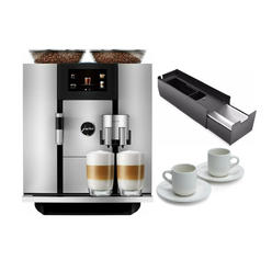 Jura Giga 6 Automatic Coffee Machine with Cup Warmer Drawer Cup and Saucer Set
