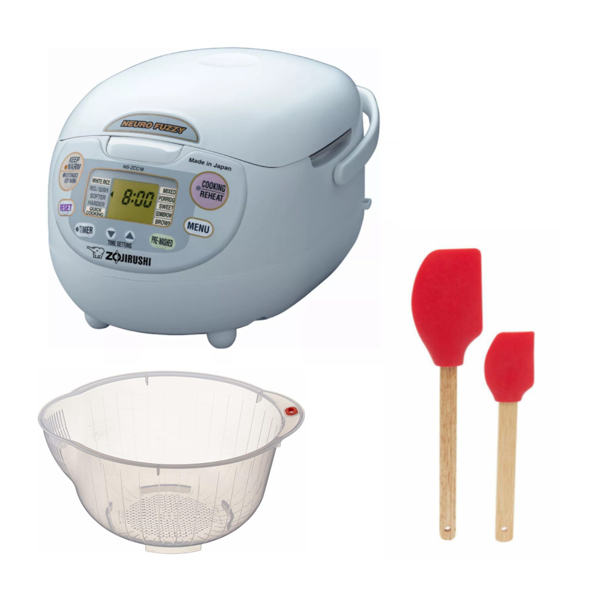 Zojirushi Neuro Fuzzy 10-Cup Rice Cooker and Warmer with Bowl and Spatula Set