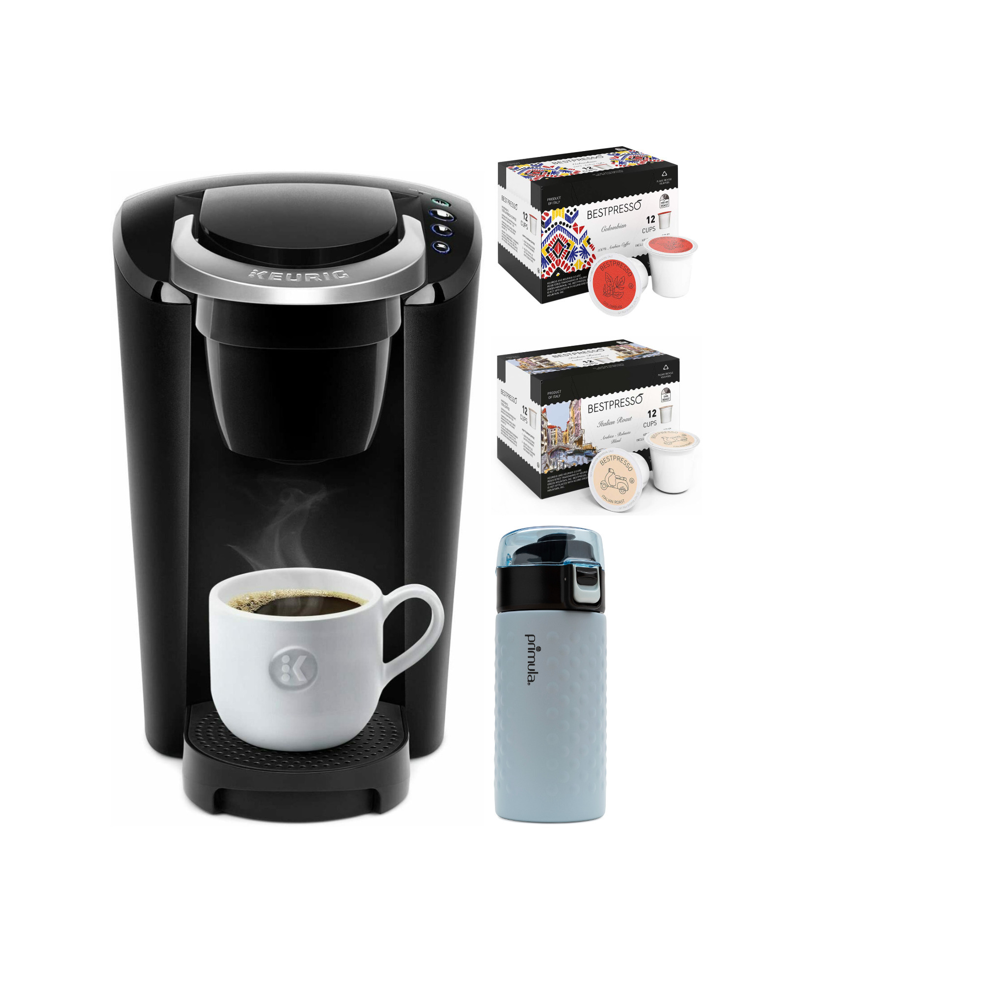 Keurig K-Compact Single Serve Coffee Maker with Stainless Steel Tumbler Bundle