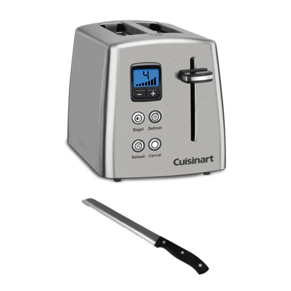 Cuisinart CPT-415 Countdown 2-Slice Stainless Steel Toaster and Bread Knife